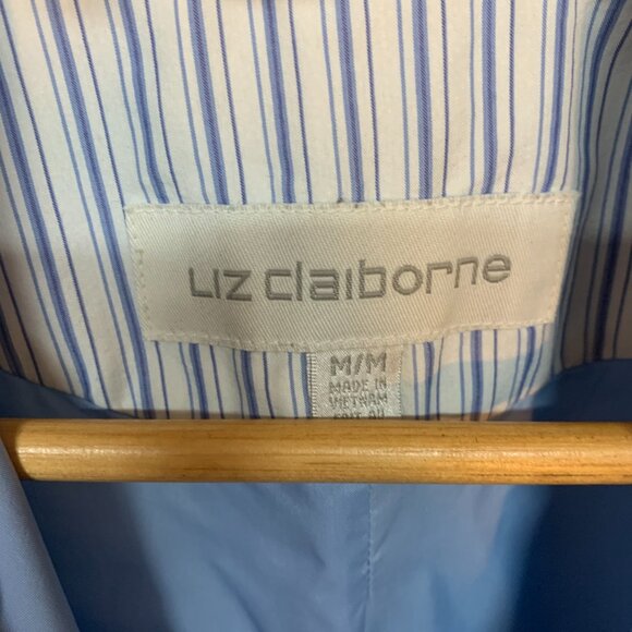 Liz Claiborne mid-length spring blue trench coat - Picture 4 of 9